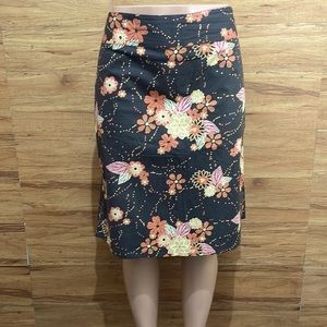 BP. XL Brown orange pink floral print skirt